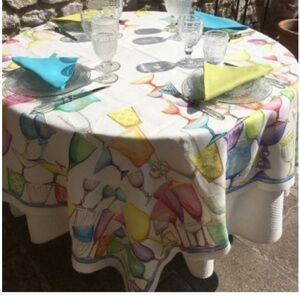 TESSITURA TOSCANA TELEIRA FIRENZE CRYSTAL SQUARE MADE IN ITALY TABLECLOTH